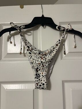 Victoria's Secret White Animal Print Tie-Side Bikini Bottom